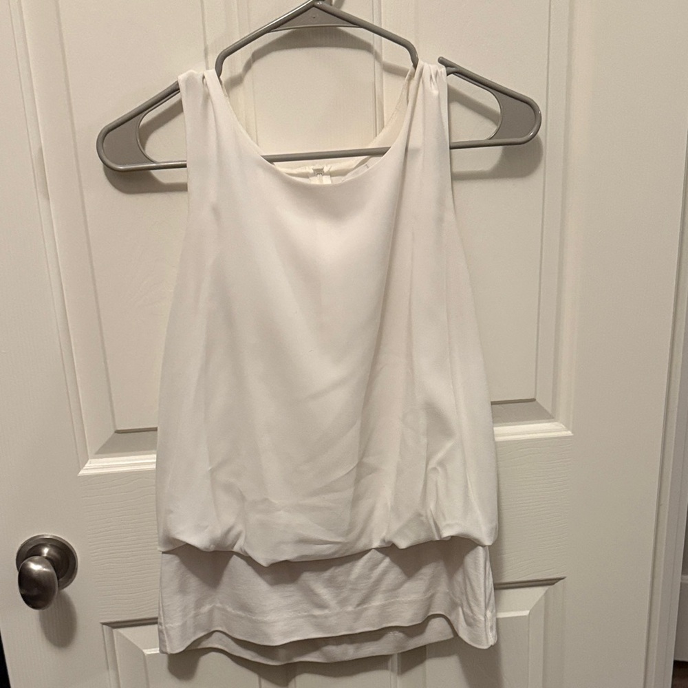 CAbi White Sleeveless Blouse